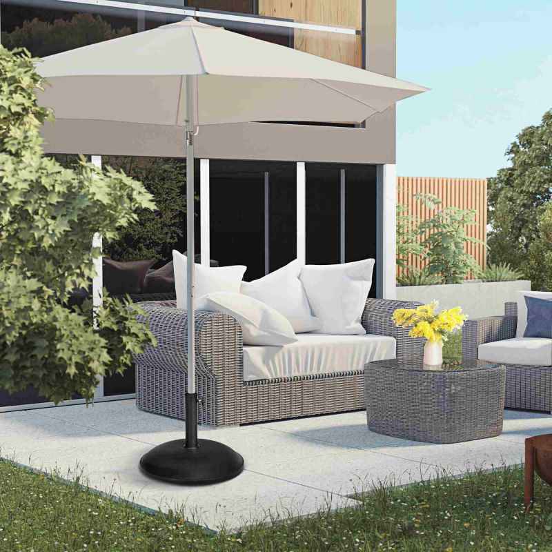 Outsunny Heavy Duty Cement Parasol Base 20kg Round Patio Umbrella Stand Garden Outdoor Shade Holder for Dia. 35mm/38mm/48mm Poles