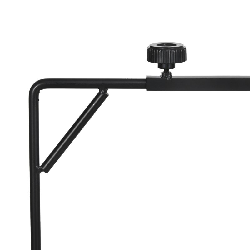 PawHut Reptile Lamp Stand, Adjustable Height and Width Heat Lamp for Reptile Amphibian Terrariums, Light Stand with Hook Hanging Steel Base, 86-129Hcm, 42-50Wcm - Black