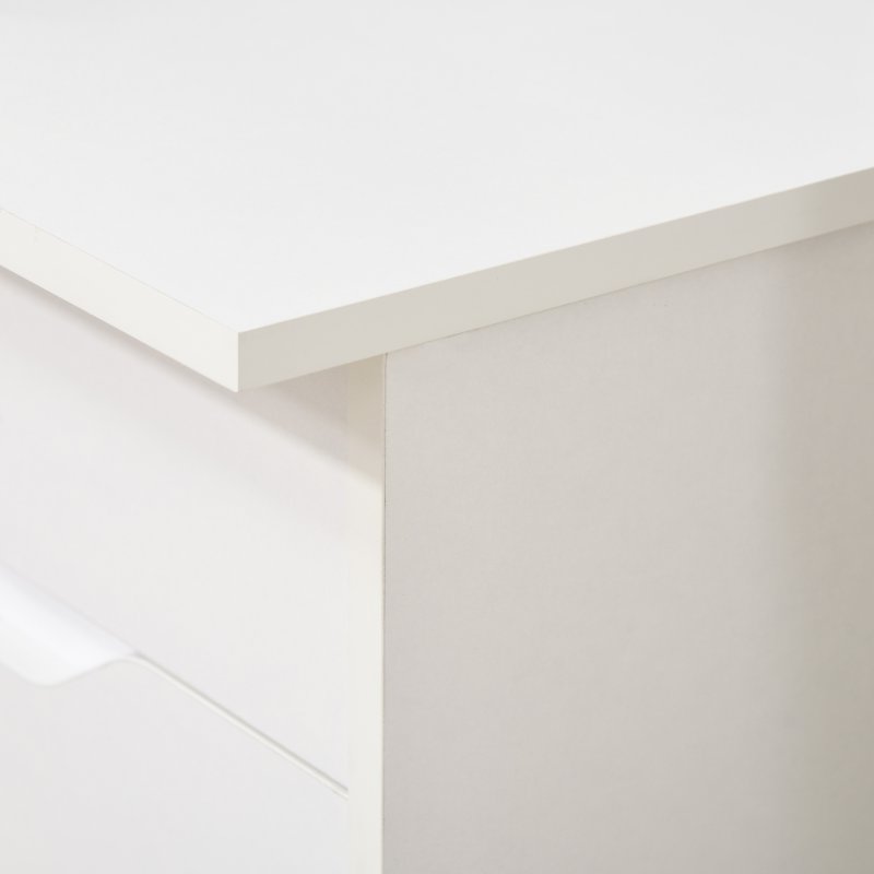 HOMCOM Computer Desk with Drawers, High Gloss Home Office Desk with Storage Cabinet, Study Workstation, 120 x 60cm