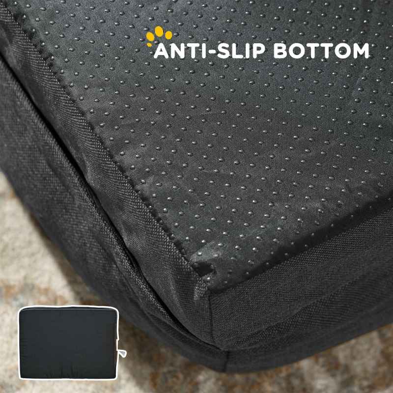 PawHut Dog Sofa Bed Pet Bed Dog Mattress with Removable Washable Cover, Anti-Slip Bottom, for Medium Sized Dogs, 90L x 69W x 21Hcm - Charcoal Grey