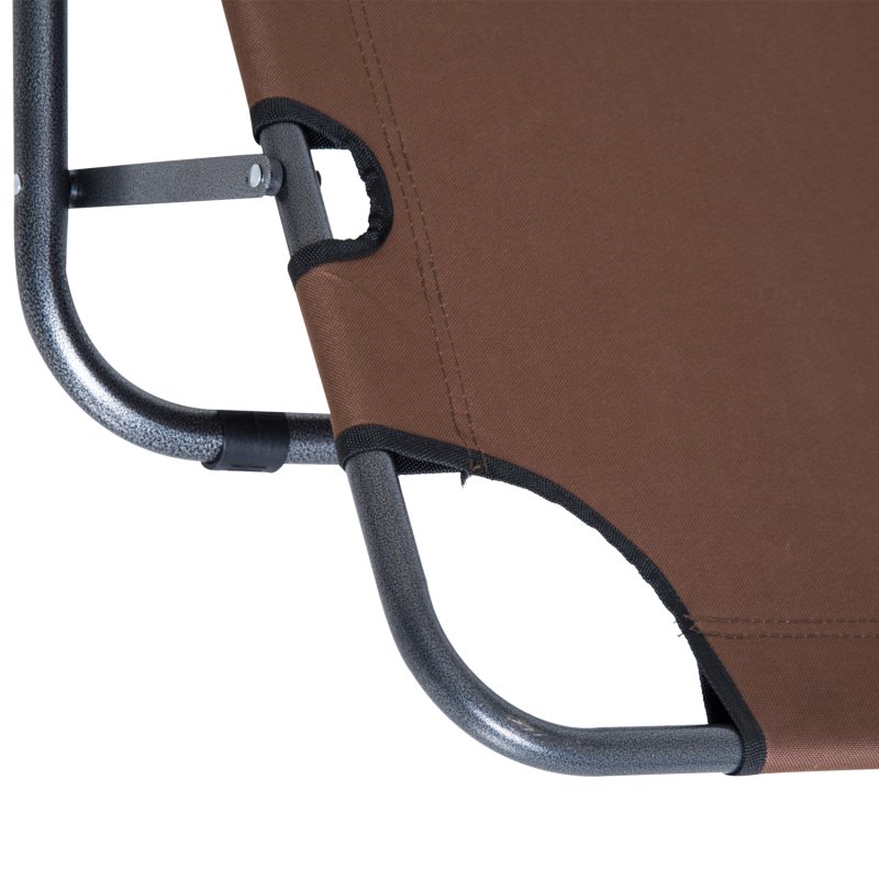 Outsunny 2 in 1 Folding Sun Lounger Reclining Garden Chair with 2-Level Adjustable Backrest, Outdoor Zero Gravity Recliner Garden Chair with Head Pillow and Armrests, Brown