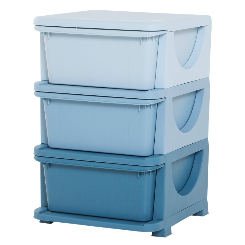 HOMCOM Kids Storage Units with 3 Drawers 3 Tier Chest Vertical Dresser Tower Toy Organiser for Nursery Playroom Kindergarten 