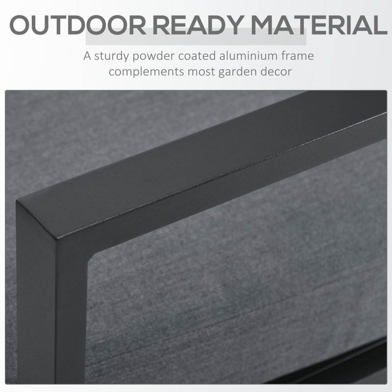 Outsunny 5-Piece Aluminium Garden Furniture Sets, 4 Seater Outdoor Conversational Dining Set with Gas Fire Pit Table Cushions for Yard, Poolside, Patio, Grey