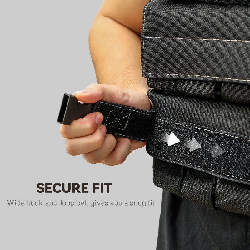 SPORTNOW 15KG Adjustable Weighted Vest, Weight Vest with 15 Metal Weights, Adjustable Straps and Reflective Strips, for Men and Women Running Cardio Exercise Strength Training