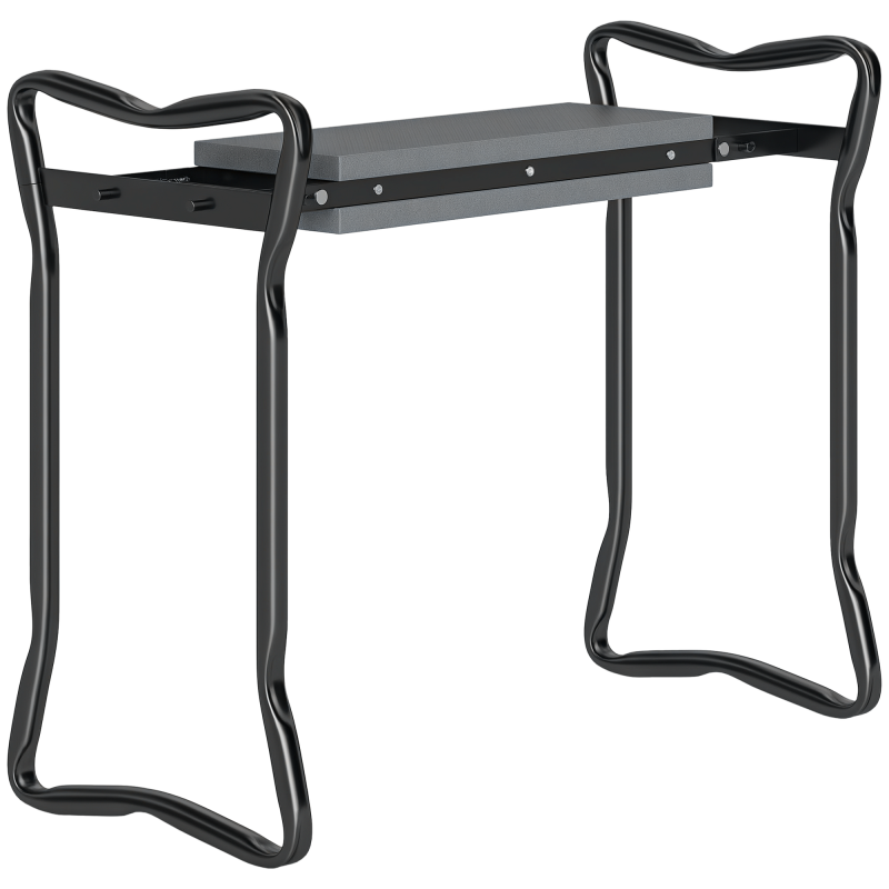 Outsunny 2 in 1 Garden Kneeler Seat, Kneeling Pad Support Bench, Foldable Knee Protector, Grey