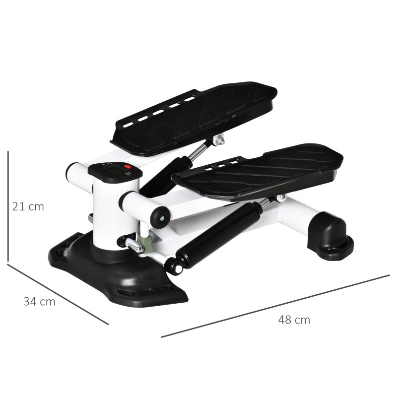 HOMCOM Portable Mini Stepper, Steppers for Exercise Workout with LCD Display Monitor, Anti-skid Foot Pedals for Home Gym Office, Black