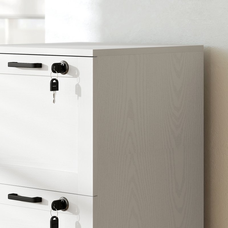 HOMCOM 3-Drawer Filing Cabinet, Lockable File Cabinet for A4, Letter, Office Storage Drawers with Lock for Home Office, 40 x 40 x 101 cm, White