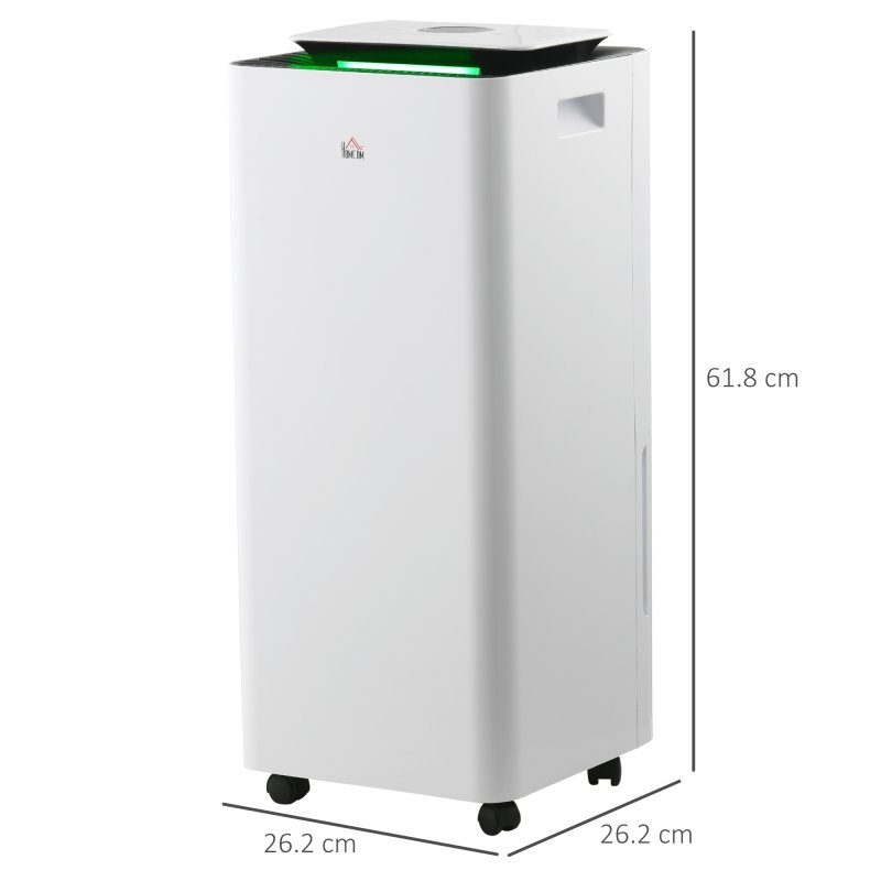 HOMCOM 16L/Day 3500mL Portable Quiet Dehumidifier with Air Purifier Filter, 24H Timer, 5 Modes, Electric Moisture Air Dehumidifier for Home Laundry Basement, White
