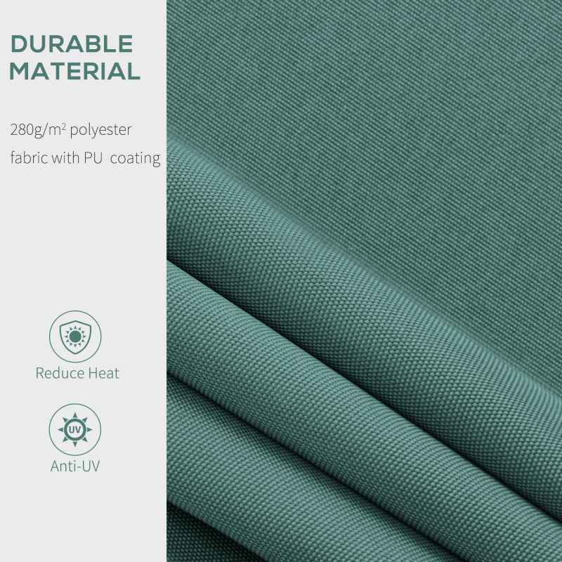 Outsunny 2.5m x 2m Retractable Awning, DIY Garden Awning Canopy, Anti-UV Sun Shade Shelter with Aluminium Frame and Crank Handle, Green