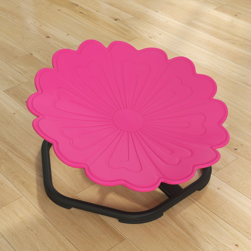 AIYAPLAY Kids Spinning Chair for Autism, Sensory Swivel Chair for ADHD Children, Flower Shaped Sit and Spin Wobble Chair with Metal Base & Non-Slip, Sensory Balance Toy for 3-8 Years Old, Pink