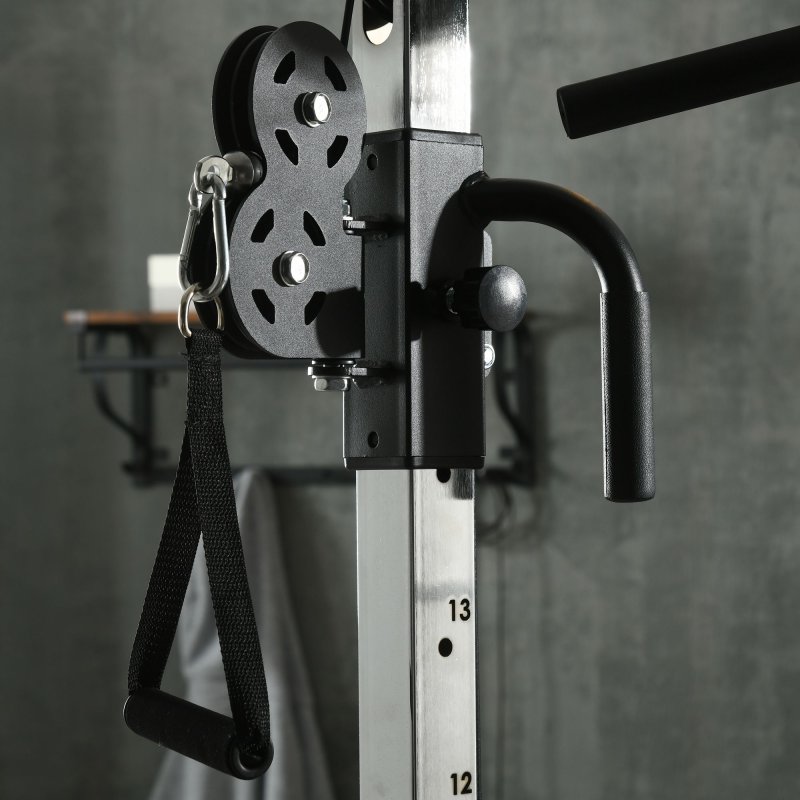 SPORTNOW Home Gym Machine, Multifunctional Gym Equipment with High and Low Pulleys, Pull Up Bar, 15-Position Adjustable Strength Training Workout Station for Full Body Fitness