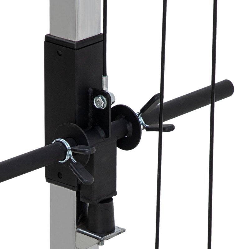 SPORTNOW Multi Home Gyms with Cable Pulley System, Cable Crossover Machine with 4 Handles for Full Body Strength Training, Power Rack for Home Workout, Black