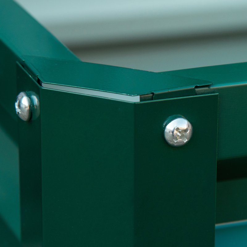 Outsunny Set of 2 Raised Garden Bed, Outdoor Planter Box with Galvanised Steel Frame for Growing Vegetables, Flowers and Herbs, 60 x 60 x 30.5 cm, Green