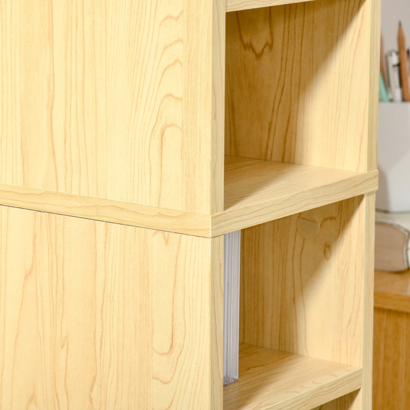 HOMCOM 204 CD Storage Unit, Storage Tower with 12 Cubes, 175cm Tall Bookcase for Living Room, Home Office, Study Room