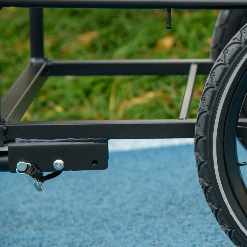 HOMCOM Bike Trailer, Bicycle Cargo Trailer Cart, Bike Wagon with 65L Foldable Storage Box, Big Pneumatic Tyres and Safe Reflectors, Max Load 40KG, Black