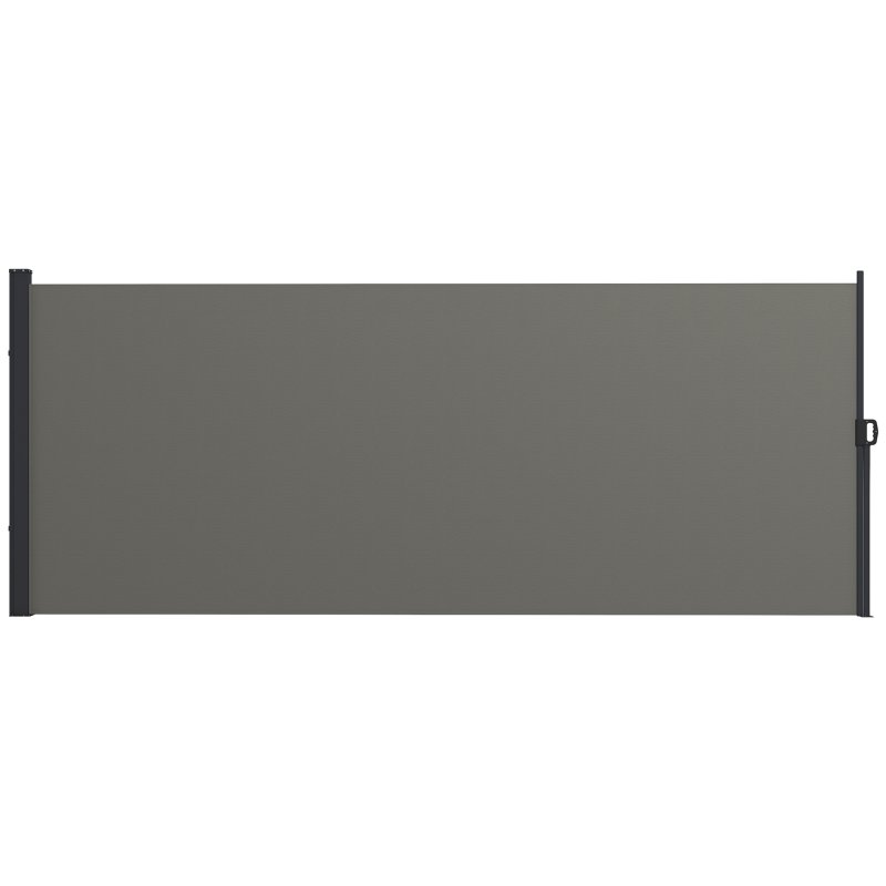 Outsunny Retractable Side Awning, Garden Privacy Screen Divider, Full Cassette Wind Breaker for Hot Tub, Balcony, Terrace, Pool, 400 x 160cm, Dark Grey