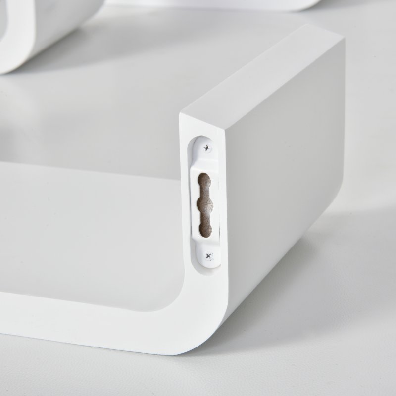 HOMCOM Floating Shelves, Set of 3 Wall Shelf, Shelves for Wall Invisible Mounting, Bedroom Living Room, White