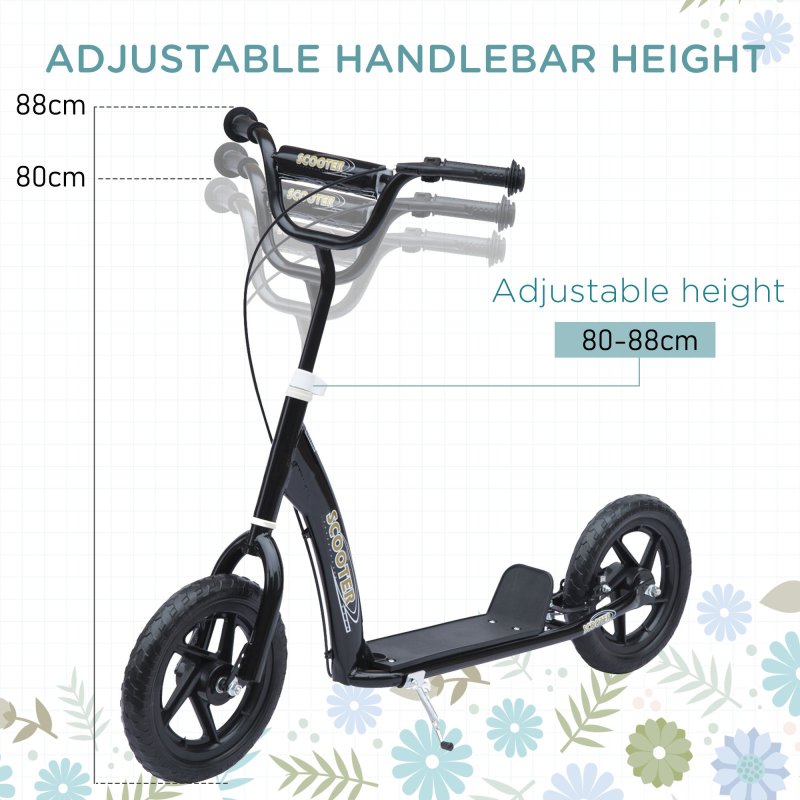 HOMCOM Kids Scooter Kick Scooter with 12" Wheels