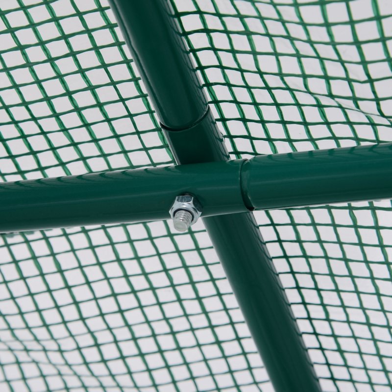 Outsunny Reinforced Walk In Polytunnel Greenhouse with Roll Up Door, Galvanised Steel Frame and Zipped Door Windows (2 x 2.5m), Green