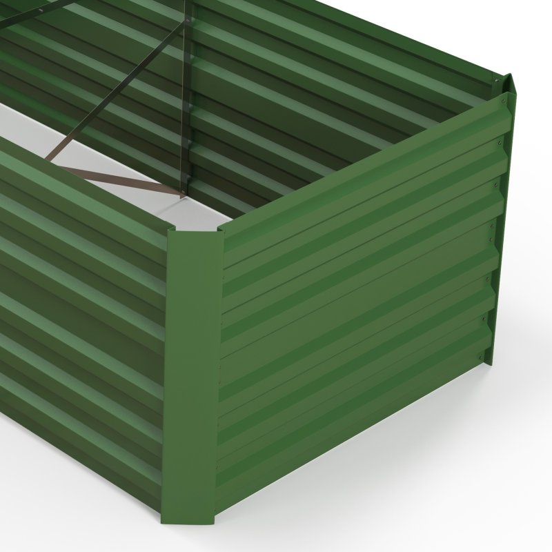 Outsunny Raised Beds for Garden, Galvanised Steel Outdoor Planters with Multi-reinforced Rods for Vegetables, Plants, Flowers and Herbs, 180 x 90 x 59 cm, Green