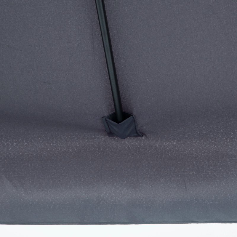 Outsunny 2.3m Half Parasol Semi Round Umbrella Patio Metal Frame Crank Handle for Balcony-- NO BASE INCLUDED, Grey