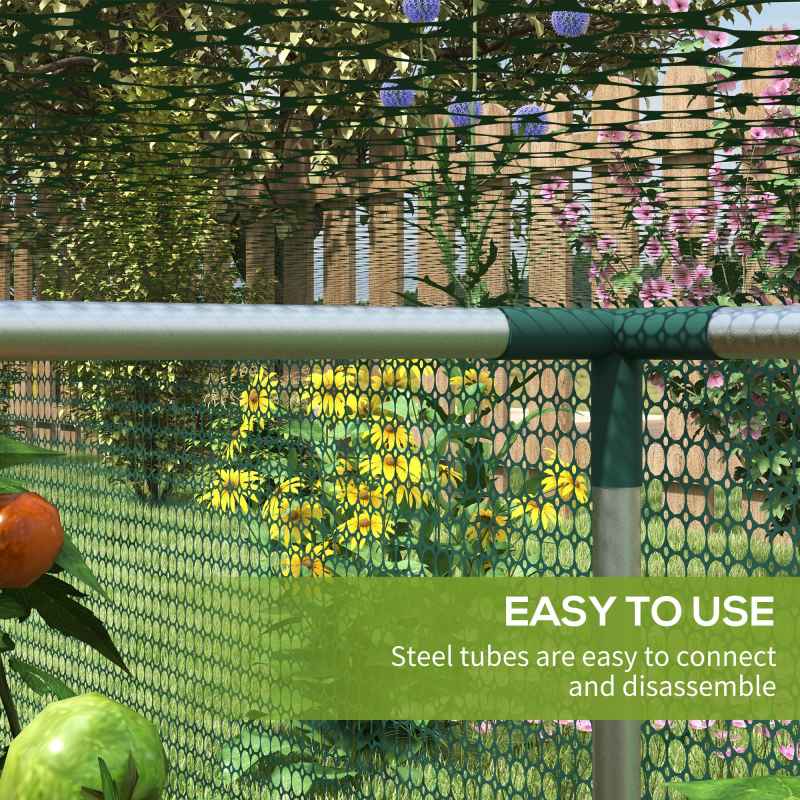 Outsunny 8' x 4' Crop Cage, Plant Protection Tent with Zipped Door and Galvanised Steel Frame, Fruit Cage Netting Cover for Garden and Outdoors Green