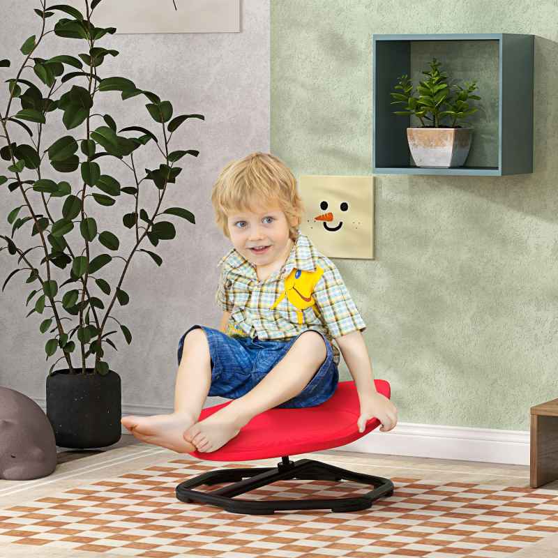 AIYAPLAY Sensory Spinning Chair, Kids Swivel Chair for Coordination, Balance, Red