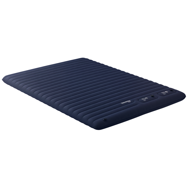 Outsunny Double Air Bed with Foot Pump and Carry Bag, Inflatable Mattress for Guest, Camping, Travel, 195 x 140 x 10cm, Blue