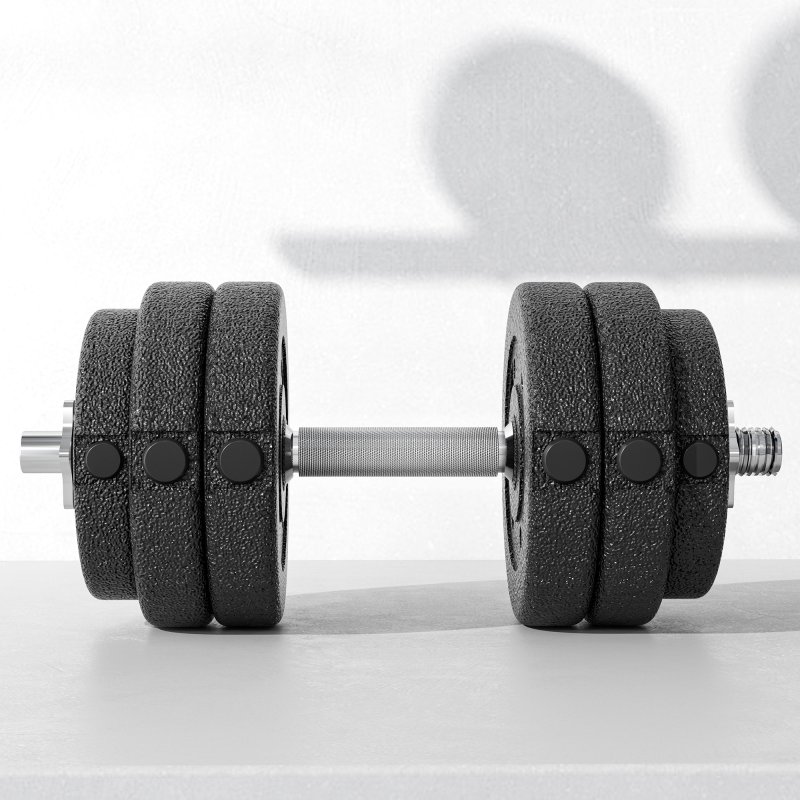 HOMCOM 30KG Adjustable Weights Dumbbells Set, Dumbbell Hand Weights for Home Office Gym Body Fitness Lifting Training, Black