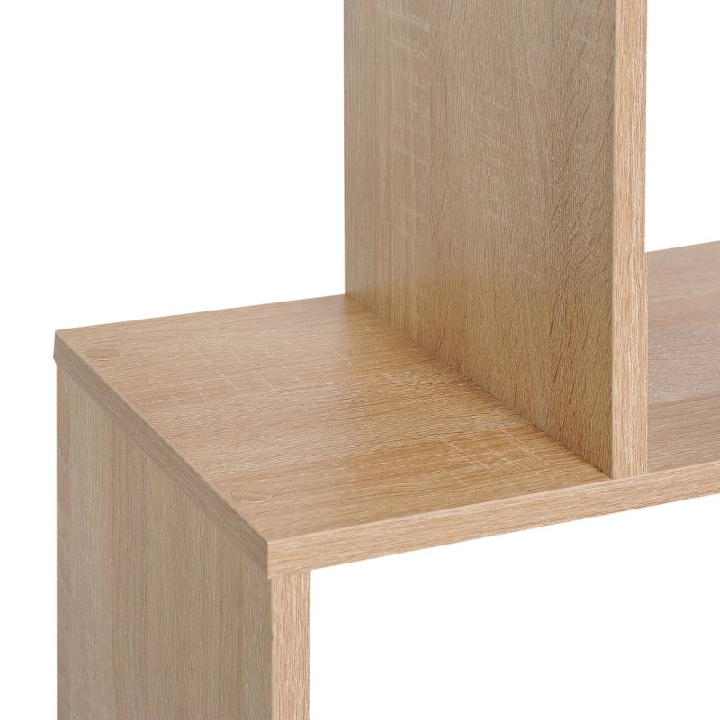 HOMCOM Bookcase, 6 Tier Shelf S Shaped Bookshelf, Storage Unit, Display Shelf for Living Room, Bedroom, Home Office, Plant