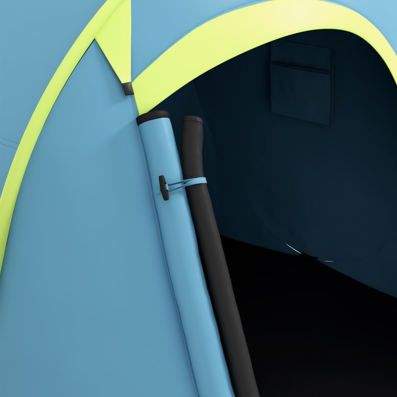 Outsunny 2 Man Pop up Tent, Camping Tent, 2000mm Waterproof with Portable Carry Bag for Fishing Hiking Backpacking, Blue