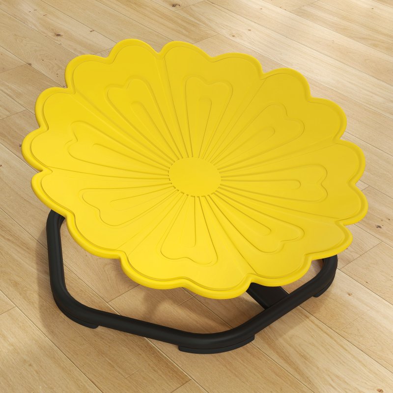 AIYAPLAY Kids Spinning Chair for Autism, Sensory Swivel Chair for ADHD Children, Flower Shaped Sit and Spin Wobble Chair with Metal Base & Non-Slip, Sensory Balance Toy for 3-8 Years Old, Yellow