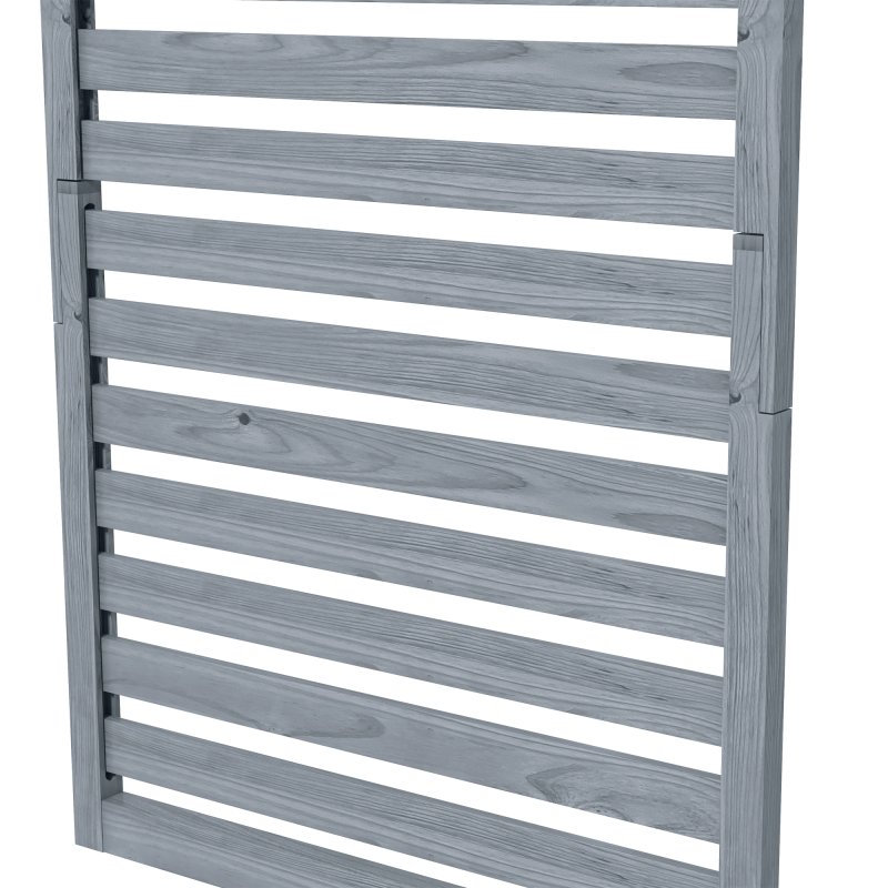 Outsunny Set of 2 Wall Mounted Plant Stand with Trellis, 170cm Wooden Plant Rack with Hanging Planter Shelves and Slatted Trellis for Climbing Plants, for Patio, Balcony, Porch, Grey