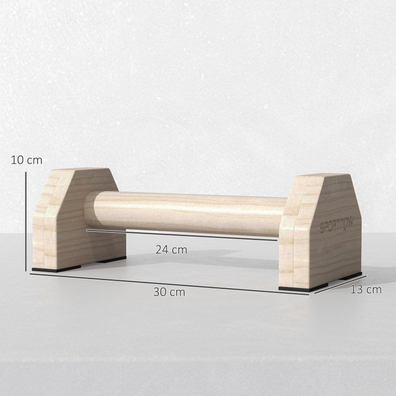 SPORTNOW Push up Handles, Wooden Parallettes Bars with Non-Slip Base, Calisthenics Equipment for Home, Gym, Fitness, Exercise