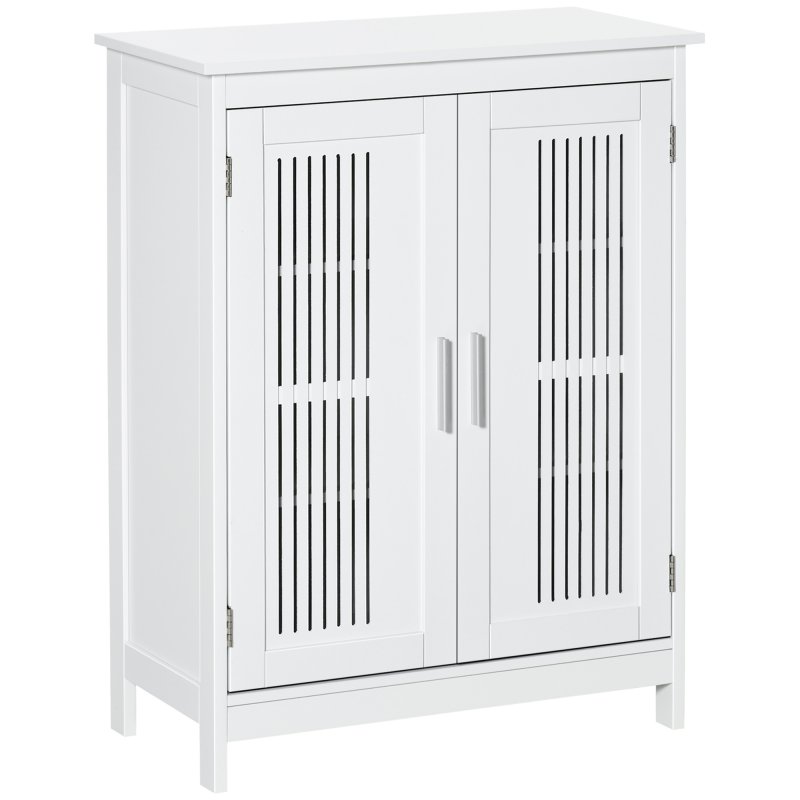 kleankin Narrow Bathroom Cabinet, Slim Bathroom Storage Unit with Adjustable Shelves, Freestanding Storage Cupboard 60 x 30 x 80 cm