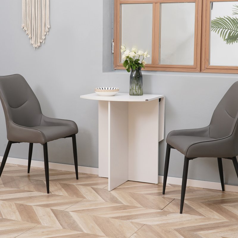 HOMCOM Foldable Dining Table, Modern Drop Leaf Table for Kitchen, Dining Room and Living Room