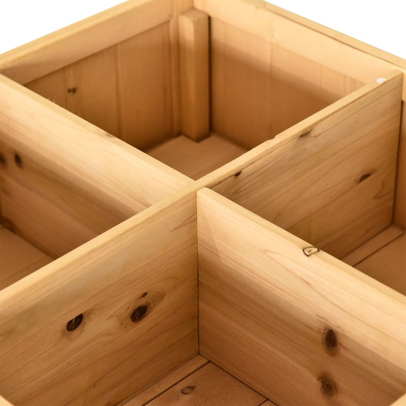 Outsunny Wooden Herb Planter with 8 Pocket, Raised Bed Container Garden Planter Boxes, 110L x 46W x 76Hcm, Natural