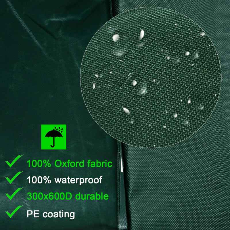 Outsunny Outdoor Garden Furniture Cover Waterproof, Anti-UV 600D Heavy Duty Oxford Fabric Patio Furniture Cover for Rectangular Sofa Table Set, Green, 210 x 140 x 80 cm