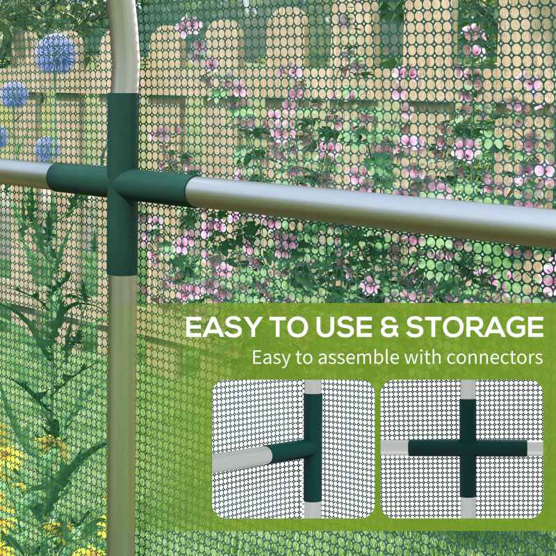 Outsunny Fruit Cage Bird Netting, Heavy Duty Fruit and Vegetable Protection Tent with Zipped Door, Anti Bird, Insects, Small Animals, 1.2 x 3.6 x 1.9m, Green
