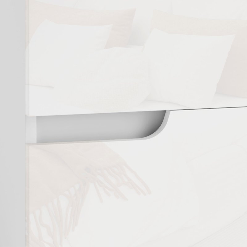 HOMCOM Bedside Table, Bedside Cabinet with 2 Drawers, Modern Side Table with Storage for Bedroom, Living Room, High Gloss White