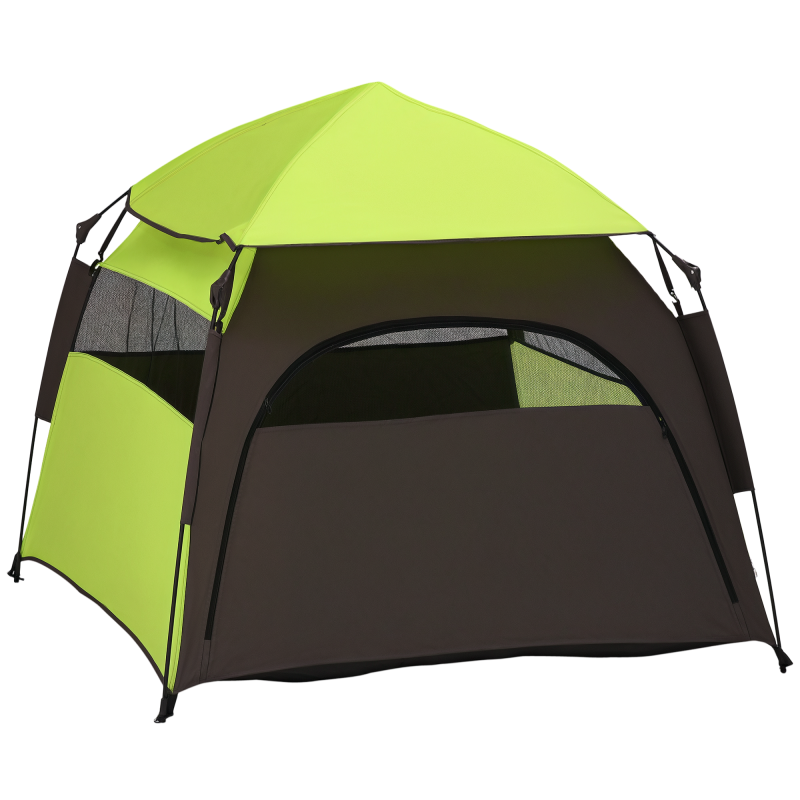 PawHut Foldable Dog Cat Tent, Portable Pet Playpen with Water-Resistant Oxford Cloth, Carry Bag, Exercise Tent for Extra Large Dog, Cat, Indoor Outdoor Use, Green