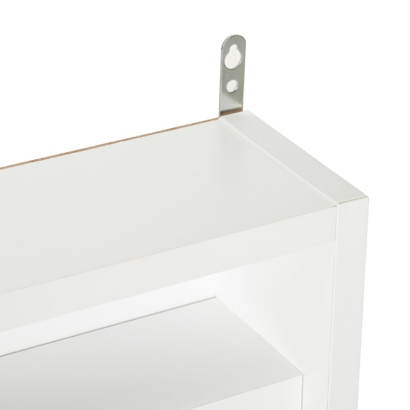 HOMCOM 5-Tier Wall Mounted Display Cabinet, Display Case with 4 Adjustable Shelves, Glass Doors for Home Office Ornaments 60x80cm