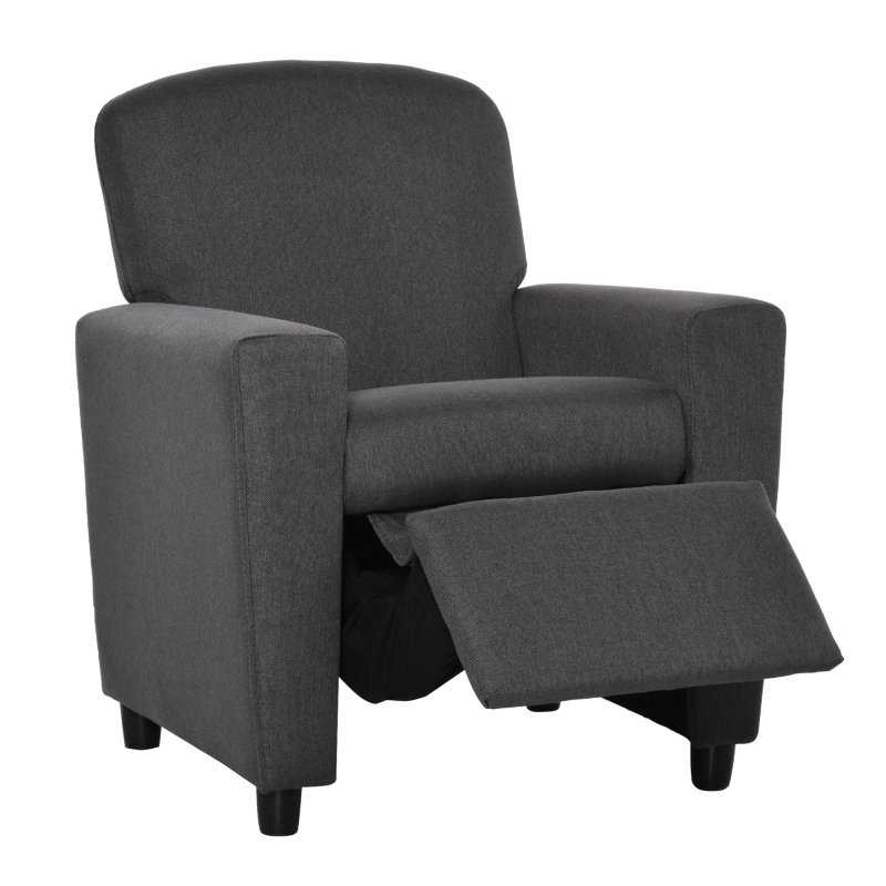 HOMCOM Kids Armchair Children Recliner Sofa Lounger Chair with Footrest for Playroom Bedroom Living Room, Grey
