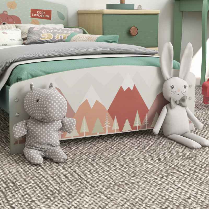 ZONEKIZ Toddler Bed Frame, Kids Bedroom Furniture for Ages 3-6 Years, 77 x 143 x 60cm