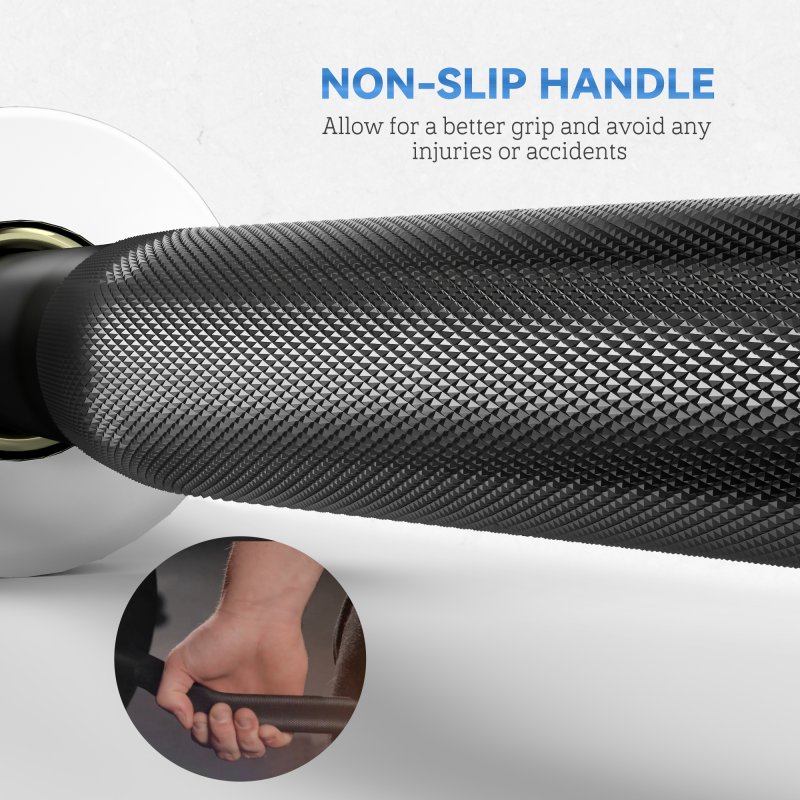 SPORTNOW 4ft Barbell Bar up to 100kg for 5cm Weight Plates with Spring Clips, Home Gym Weight Lifting Bar, 8kg