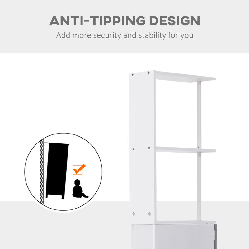 HOMCOM Tall Bathroom Cabinet, Freestanding Bathroom Storage Cabinet with 2-Tier Shelf and Drawers, Narrow Cupboard Storage Unit