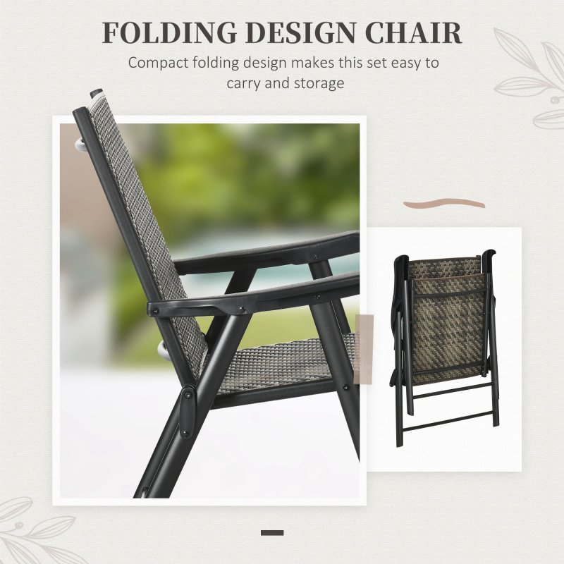 Outsunny 4 Seater Rattan Dining Set, Rattan Garden Furniture Set with Parasol Hole, Outdoor Dining Table and Chairs with 4 Armchairs, Round Glass Top Table for Patio, Balcony, Mixed Grey