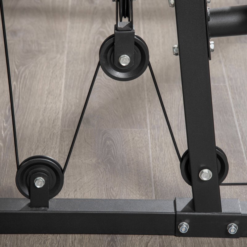 HOMCOM Multi Gym with Weights, Multifunction Home Gym Machine with 45kg Weight Stack, for Lat Pulldown, Leg Extensions, Preacher Bicep Curls, Triceps Pulldowns, Chest Press, Strength Training