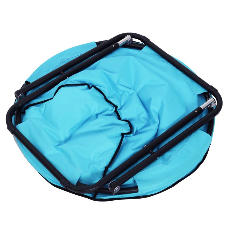 Outsunny Camping Moon Chair, Portable Folding Camping Chair for Adults with Wide Padded Oxford Seat for Outdoor Camp, Travel, Fishing, Beach, Blue