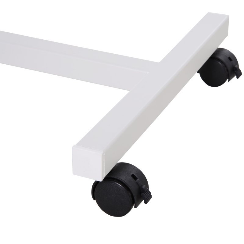 HOMCOM Height Adjustable Over Bed Table with Wheels, C Shaped Laptop Desk, Portable Hospital Bed Table for Living Room, Bedroom